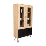 Alacena Audra Duna y Wengue 94.7x180cm sin Cajones y con Cuatro Puertas - Muebles Organizadores | Bylmo