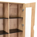 Alacena Audra Duna y Wengue 94.7x180cm sin Cajones y con Cuatro Puertas - Muebles Organizadores | Bylmo