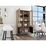 Alacena Audra Duna y Wengue 94.7x180cm sin Cajones y con Cuatro Puertas - Muebles Organizadores | Bylmo