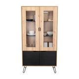 Alacena Audra Duna y Wengue 94.7x180cm sin Cajones y con Cuatro Puertas - Muebles Organizadores | Bylmo