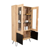 Alacena Audra Duna y Wengue 94.7x180cm sin Cajones y con Cuatro Puertas - Muebles Organizadores | Bylmo