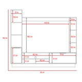 Centro de Entretenimiento Marsella Niebla 202x176.8cm para TV Hasta 60 Pulgadas con Ranuras para Cables y con Once Compartimientos - Muebles para TV | Bylmo