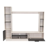 Centro de Entretenimiento Marsella Niebla 202x176.8cm para TV Hasta 60 Pulgadas con Ranuras para Cables y con Once Compartimientos - Muebles para TV | Bylmo