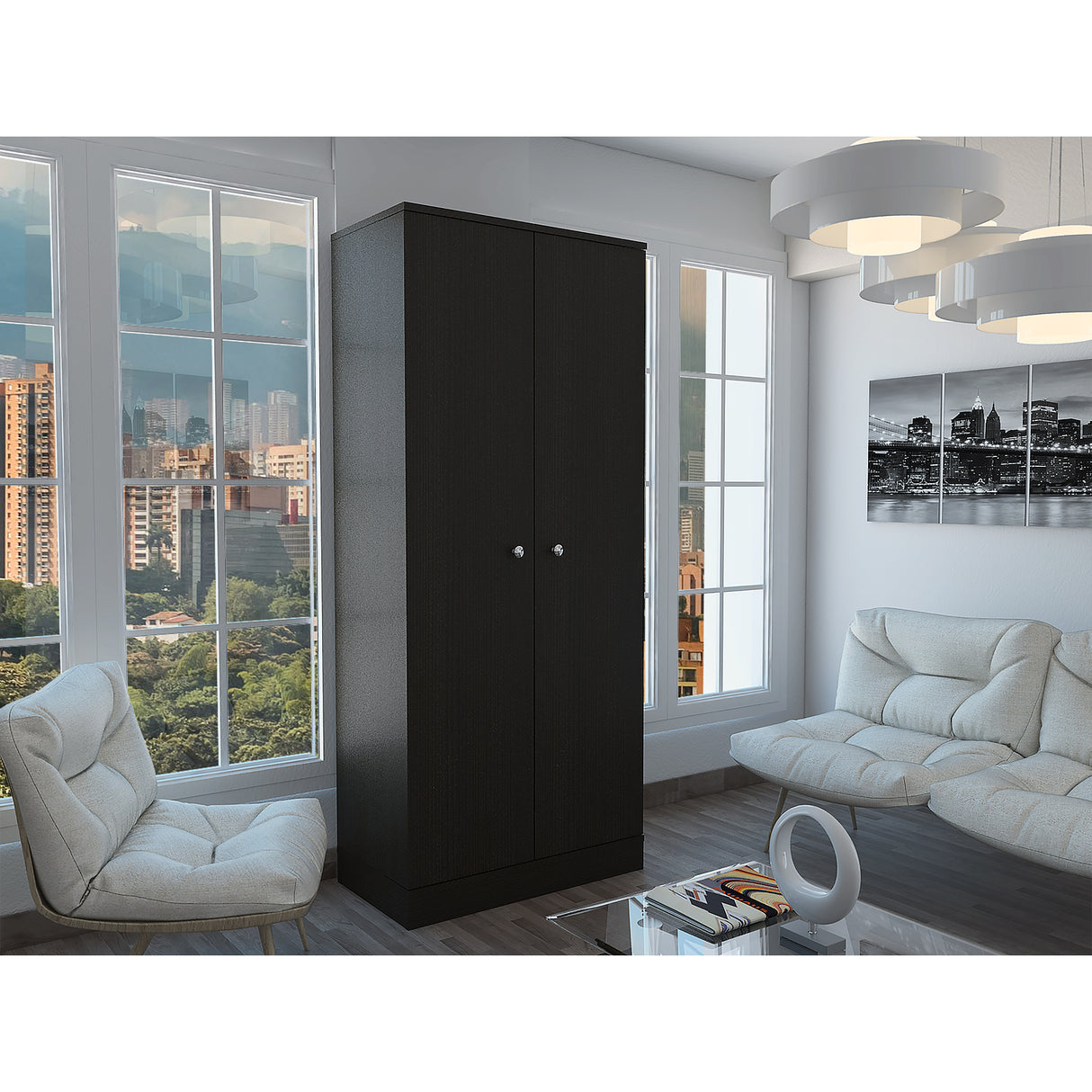 Bar Malbec Wengue 75x175cm con Un Cajón y con Dieciocho Portabotellas - Bares | Bylmo