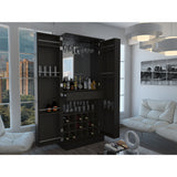 Bar Malbec Wengue 75x175cm con Un Cajón y con Dieciocho Portabotellas - Bares | Bylmo