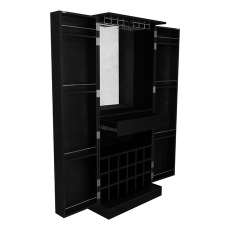 Bar Malbec Wengue 75x175cm con Un Cajón y con Dieciocho Portabotellas - Bares | Bylmo