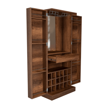 Bar Malbec Caramelo 75x175cm con Un Cajón y con Dieciocho Portabotellas - Bares | Bylmo