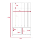 Mueble Recibidor Beijing Coñac 96.8x172.6cm con Seis Compartimientos y Cuatro Perchos - Repisas y Percheros | Bylmo