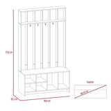Mueble Recibidor Beijing Coñac 96.8x172.6cm con Seis Compartimientos y Cuatro Perchos - Repisas y Percheros | Bylmo