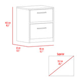 Mesa de Noche Argento Wengue 40x46.5cm con Dos Cajones - MESAS DE NOCHE | Bylmo