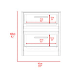 Mesa de Noche Argento Wengue 40x46.5cm con Dos Cajones - MESAS DE NOCHE | Bylmo