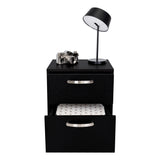 Mesa de Noche Argento Wengue 40x46.5cm con Dos Cajones - MESAS DE NOCHE | Bylmo