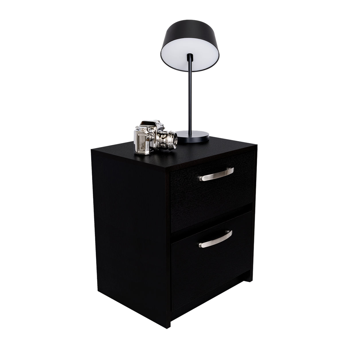 Mesa de Noche Argento Wengue 40x46.5cm con Dos Cajones - MESAS DE NOCHE | Bylmo