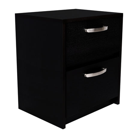 Mesa de Noche Argento Wengue 40x46.5cm con Dos Cajones - MESAS DE NOCHE | Bylmo