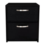 Mesa de Noche Argento Wengue 40x46.5cm con Dos Cajones - MESAS DE NOCHE | Bylmo