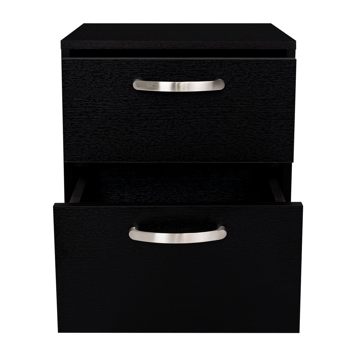 Mesa de Noche Argento Wengue 40x46.5cm con Dos Cajones - MESAS DE NOCHE | Bylmo