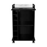 Bar Dukat Wengue 55x89cm con Dos Compartimientos con Seis Portabotellas y con Ruedas - BARES | Bylmo