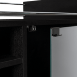 Bar Dukat Wengue 55x89cm con Dos Compartimientos con Seis Portabotellas y con Ruedas - BARES | Bylmo