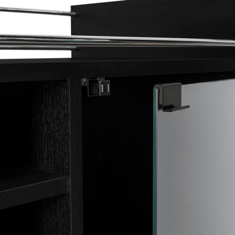 Bar Dukat Wengue 55x89cm con Dos Compartimientos con Seis Portabotellas y con Ruedas - BARES | Bylmo