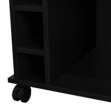 Bar Dukat Wengue 55x89cm con Dos Compartimientos con Seis Portabotellas y con Ruedas - BARES | Bylmo