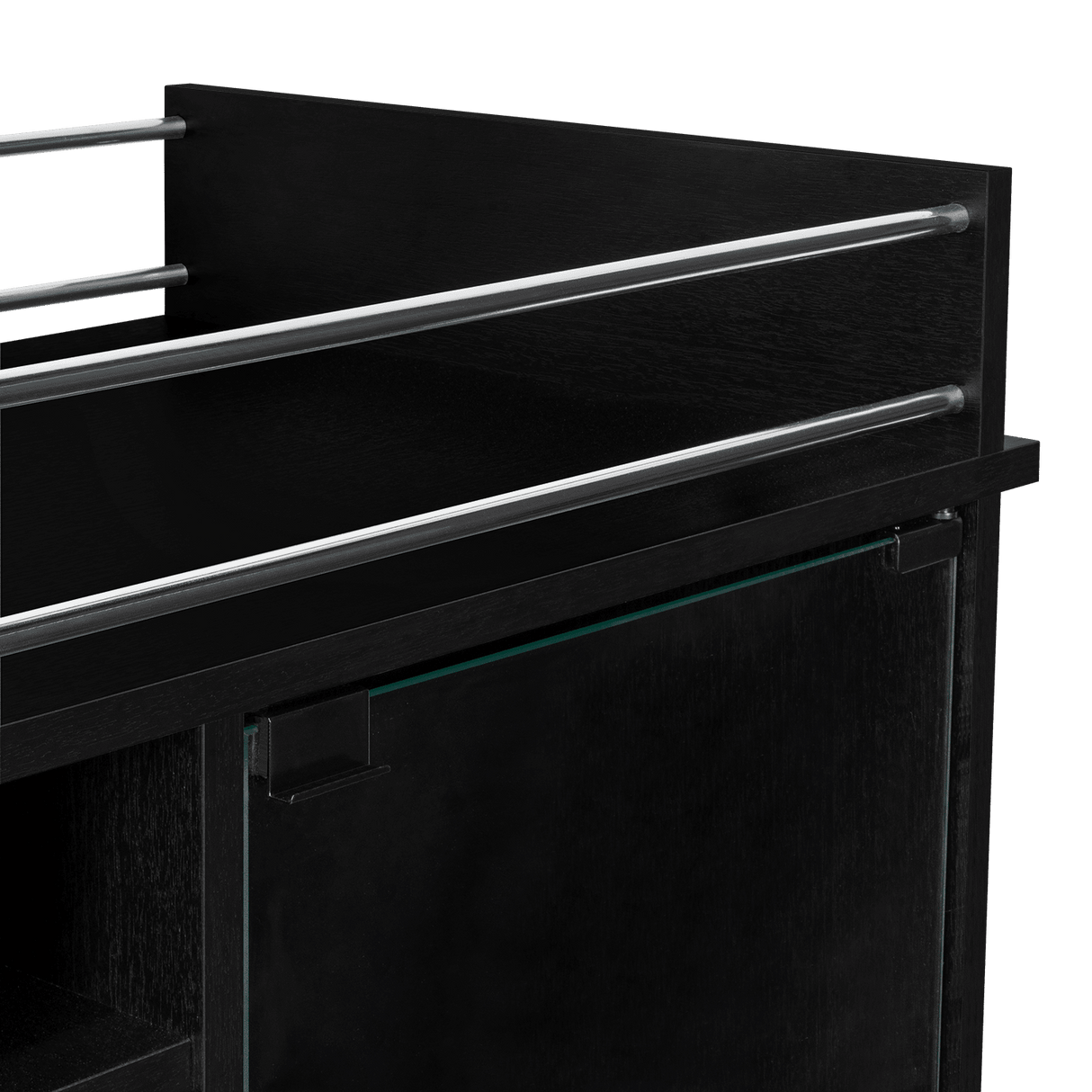 Bar Dukat Wengue 55x89cm con Dos Compartimientos con Seis Portabotellas y con Ruedas - BARES | Bylmo