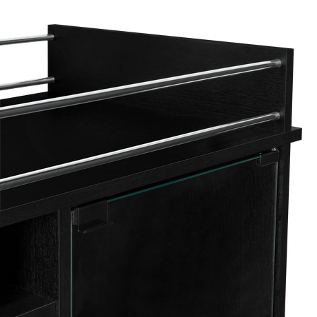 Bar Dukat Wengue 55x89cm con Dos Compartimientos con Seis Portabotellas y con Ruedas - BARES | Bylmo