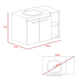 Mueble para Lavamanos Khari Duna 80x80cm Individual con Lavamanos y con con Dos Puertas - Muebles para Baño | Bylmo