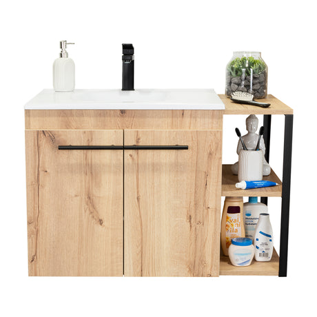 Mueble para Lavamanos Khari Duna 80x80cm Individual con Lavamanos y con con Dos Puertas - Muebles para Baño | Bylmo