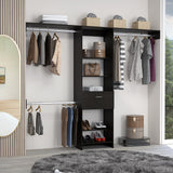Closet Abierto Manchester Wengue 250x210.6cm con Un Cajón - CLOSETS | Bylmo