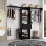 Closet Abierto Manchester Wengue 250x210.6cm con Un Cajón - CLOSETS | Bylmo