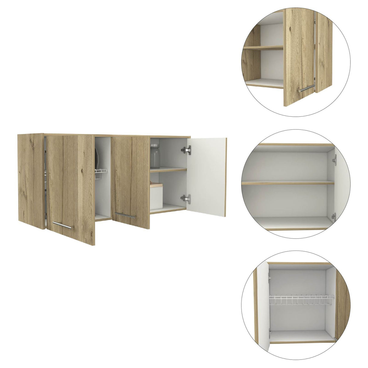 Mueble Superior de Cocina Orion Duna 120x54.5cm con Tres Puertas y con Locero - MUEBLES SUPERIORES DE COCINA | Bylmo