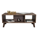 Mesa de Centro Z Coñac 101.1x40cm Rectangular con Patas y con Compartimientos - Mesas de Centro | Bylmo