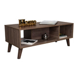 Mesa de Centro Z Coñac 101.1x40cm Rectangular con Patas y con Compartimientos - Mesas de Centro | Bylmo