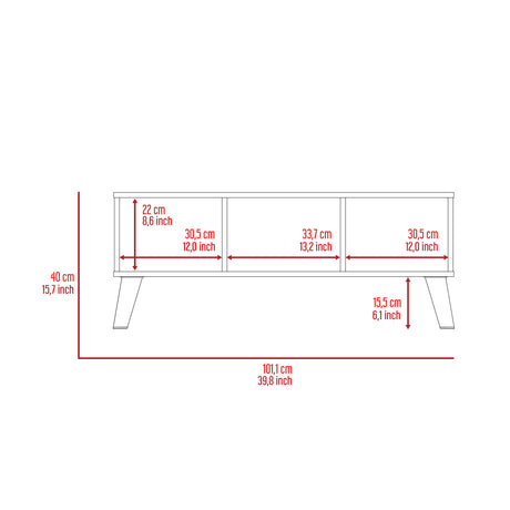 Mesa de Centro Z Coñac 101.1x40cm Rectangular con Patas y con Compartimientos - Mesas de Centro | Bylmo