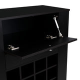 Bar New York Wengue 82x91.5cm con Dos Compartimientos y con Doce Portabotellas - BARES | Bylmo