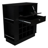 Bar New York Wengue 82x91.5cm con Dos Compartimientos y con Doce Portabotellas - BARES | Bylmo