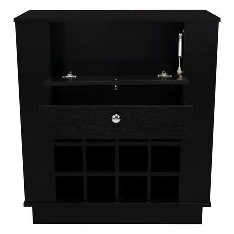 Bar New York Wengue 82x91.5cm con Dos Compartimientos y con Doce Portabotellas - BARES | Bylmo