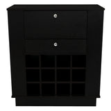 Bar New York Wengue 82x91.5cm con Dos Compartimientos y con Doce Portabotellas - BARES | Bylmo