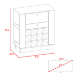 Bar New York Wengue 82x91.5cm con Dos Compartimientos y con Doce Portabotellas - BARES | Bylmo