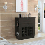 Bar New York Wengue 82x91.5cm con Dos Compartimientos y con Doce Portabotellas - BARES | Bylmo