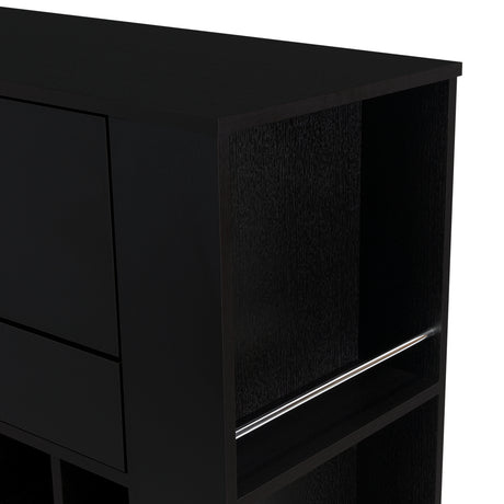 Bar New York Wengue 82x91.5cm con Dos Compartimientos y con Doce Portabotellas - BARES | Bylmo