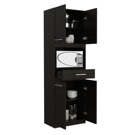 Módulo Microondas Manchester Wengue 62x197.6cm con Un Cajón y con Cuatro Puertas - ALACENAS Y MUEBLES MICROONDAS | Bylmo