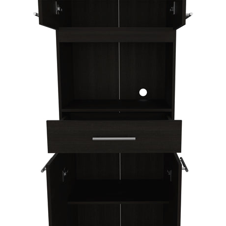 Módulo Microondas Manchester Wengue 62x197.6cm con Un Cajón y con Cuatro Puertas - ALACENAS Y MUEBLES MICROONDAS | Bylmo