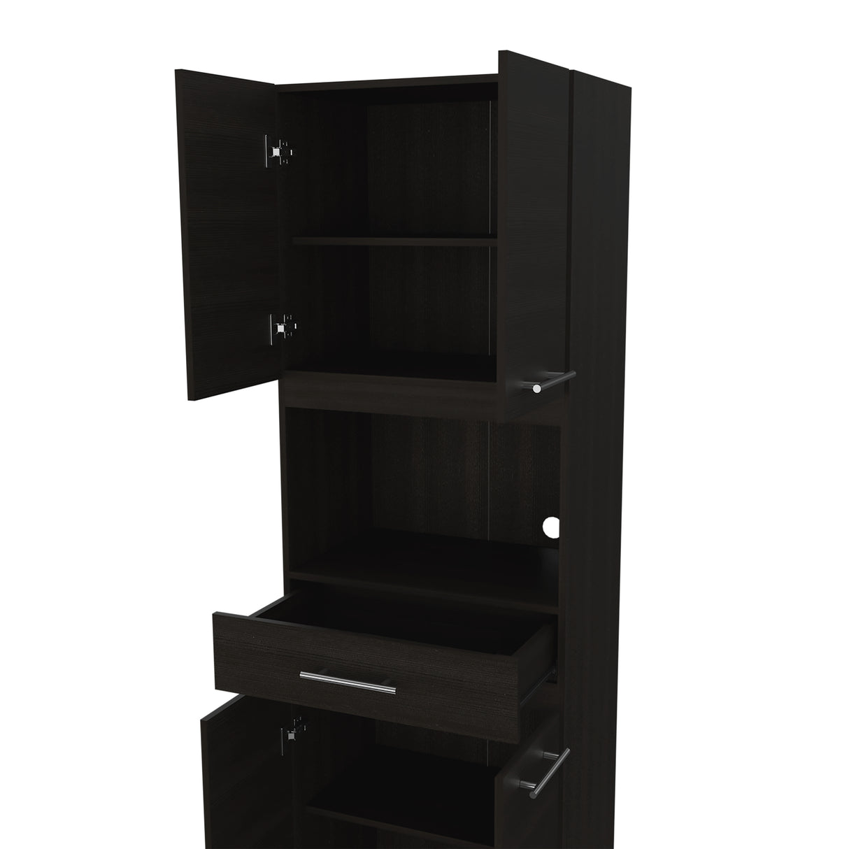 Módulo Microondas Manchester Wengue 62x197.6cm con Un Cajón y con Cuatro Puertas - ALACENAS Y MUEBLES MICROONDAS | Bylmo