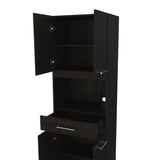 Módulo Microondas Manchester Wengue 62x197.6cm con Un Cajón y con Cuatro Puertas - ALACENAS Y MUEBLES MICROONDAS | Bylmo