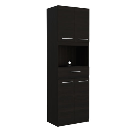 Módulo Microondas Manchester Wengue 62x197.6cm con Un Cajón y con Cuatro Puertas - ALACENAS Y MUEBLES MICROONDAS | Bylmo