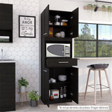 Módulo Microondas Manchester Wengue 62x197.6cm con Un Cajón y con Cuatro Puertas - ALACENAS Y MUEBLES MICROONDAS | Bylmo