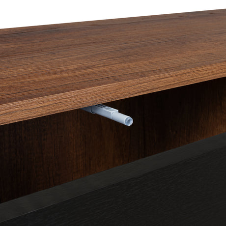 Rack de TV Classic Caramelo y Wengue 180x52.5cm para TV Hasta 70" Pulgadas con Cuatro Compartimientos - MUEBLES DE TV | Bylmo