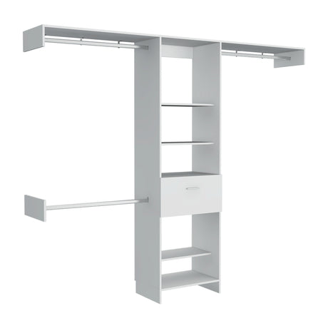 Closet Abierto Manchester Blanco 250x210.6cm con Un Cajón - CLOSETS | Bylmo