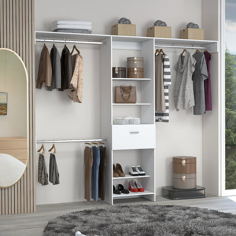 Closet Abierto Manchester Blanco 250x210.6cm con Un Cajón - CLOSETS | Bylmo